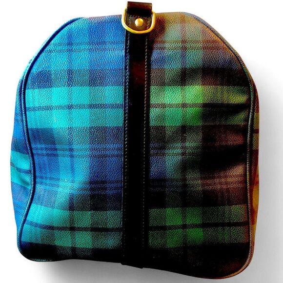 VTG RALPH LAUREN Black Watch Plaid Boston Overnight School Camp Duffle Bag 55cm - Picture 10 of 17